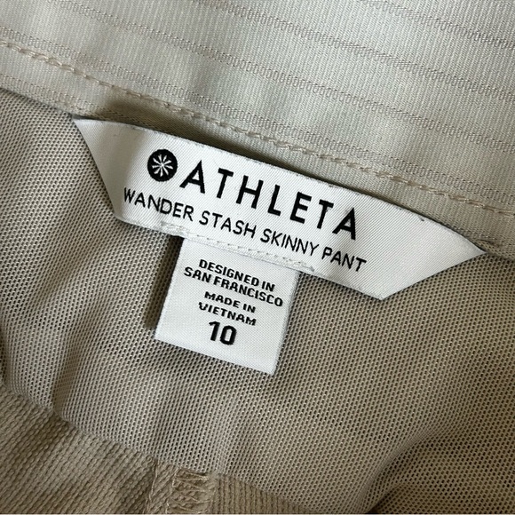 🩷ATHLETA WANDER STASH SKINNY PANT BEIGE TAN NEUTRAL COLOR SIZE 10 TRENDING - Picture 9 of 10